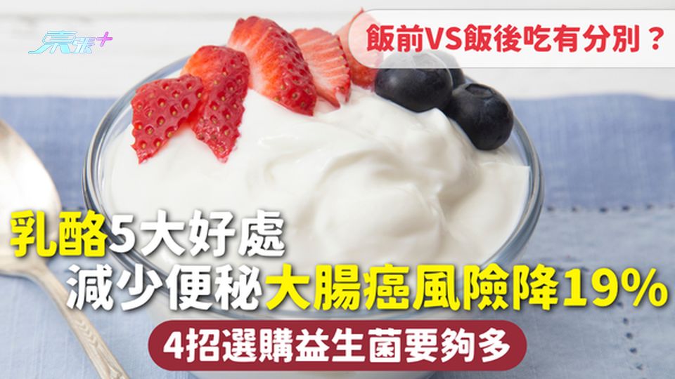 乳酪｜5大好處 減少便秘大腸癌風險降19% 4招選購益生菌要夠多 飯前VS飯後吃有分別？