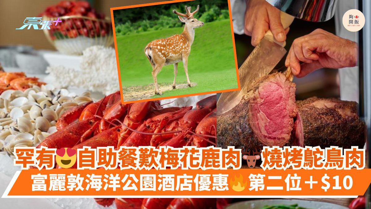 罕有😍自助餐歎梅花鹿肉🦌燒烤鴕鳥肉｜富麗敦海洋公園酒店優惠🔥第二位＋$10