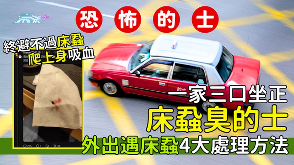 恐怖的士｜一家三口坐正床蝨臭的士 終避不過床蝨爬上身吸血/外出遇床蝨4大處理方法