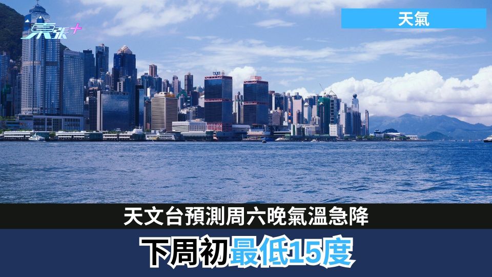 天氣｜天文台預測周六晚氣溫急降　下周初最低15度