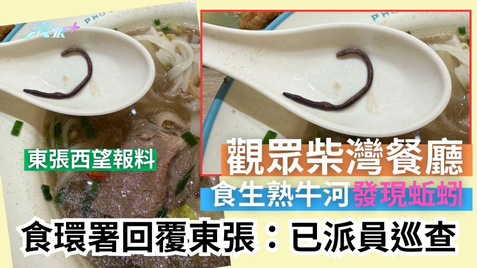 東張西望報料｜觀眾柴灣餐廳食生熟牛河碗發現蚯蚓　食環署：已派員巡查