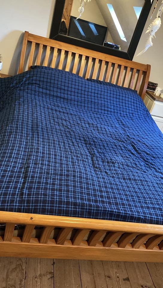 Tommy Lynch's blue bed sheets.