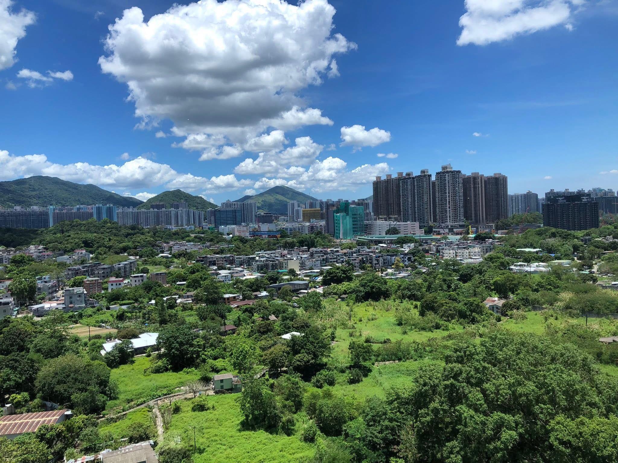 May be an image of cloud, grass, skyscraper and Victoria Peak