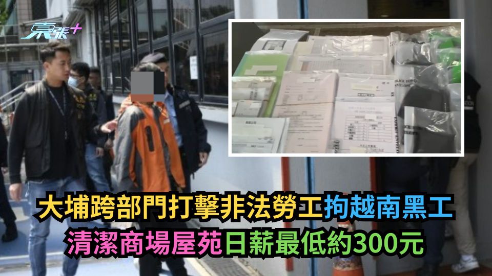 大埔跨部門打擊非法勞工拘越南黑工　清潔商場屋苑日薪最低約300元