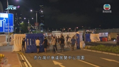 臨近七一灣仔會展附近凌晨設置水馬 部分道路封閉