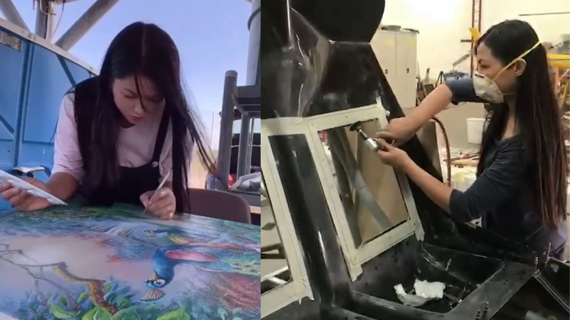 李龍基女友Chris除咗識畫人像之外，仲識揸小型飛機。
