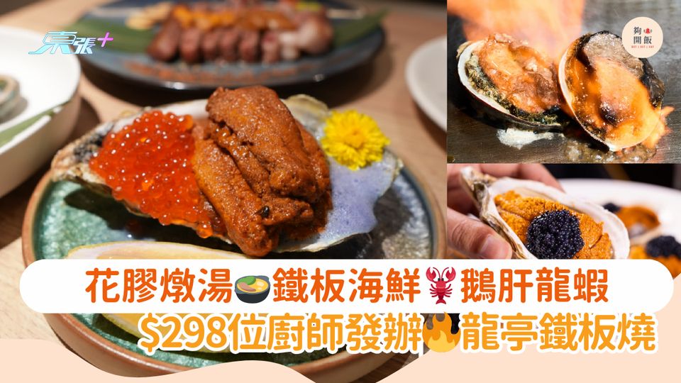 花膠燉湯🍲鐵板海鮮🦞鵝肝龍蝦｜$298位廚師發辦🔥龍亭鐵板燒