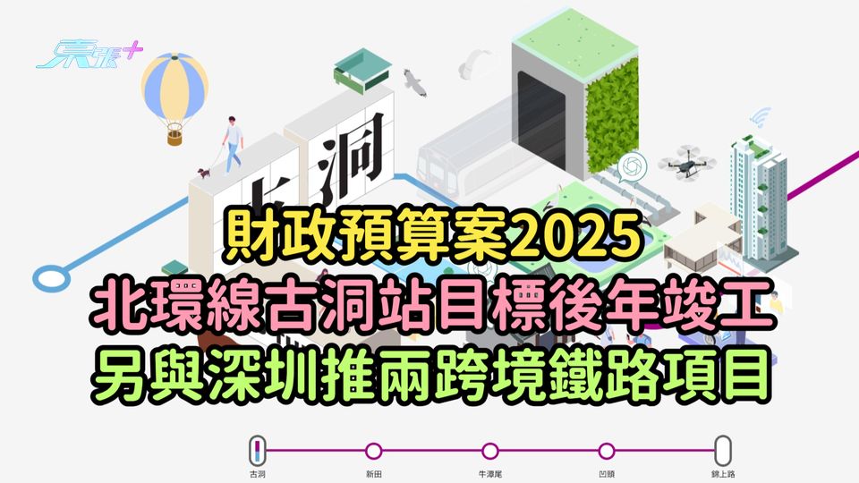 財政預算案2025 | 北環線古洞站目標後年竣工  另與深圳推兩跨境鐵路項目