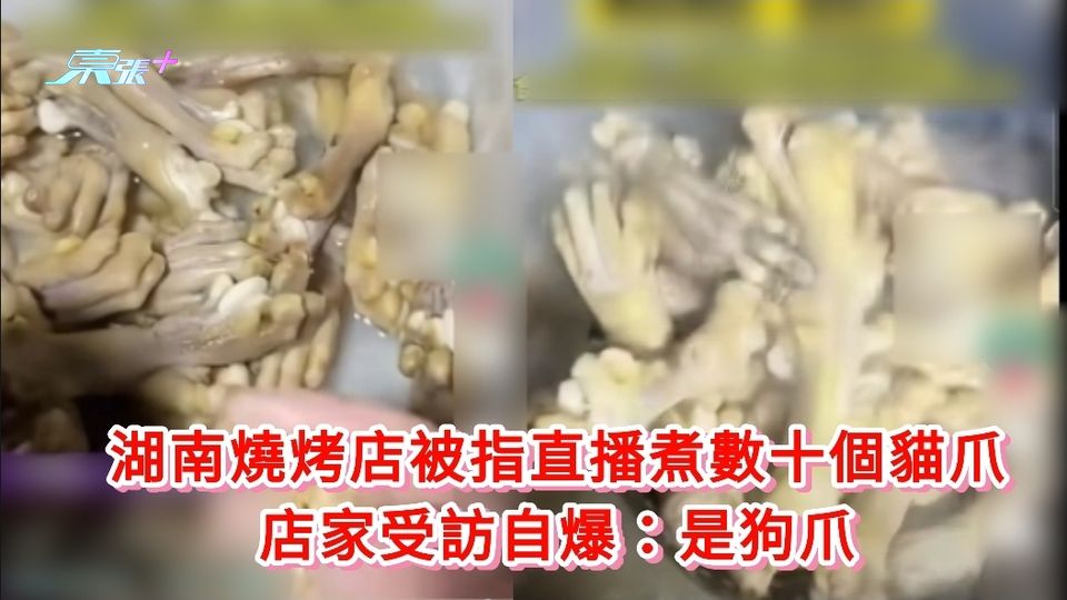 湖南一燒烤店被指直播煮貓爪 店家受訪自爆：是狗爪