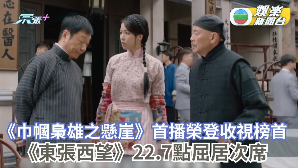 TVB收視丨《巾幗梟雄之懸崖》首播23.2點榮登收視榜首 《東張》22.7點屈居次席